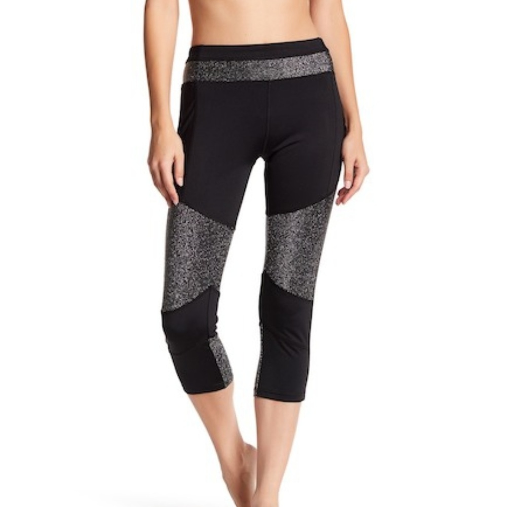 Black and Silver Capri Workout
